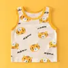 Camiseta regata infantil de algodão fina para o verão, regata sem mangas para meninos, base de verão, exclusiva para exportação