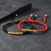 Pulsera de Diseño Original Simple de Nicho Transfronterizo Cadena de Cuentas de Cobre Cuerda Ajustable al por Mayor Pulsera para Mujer Modelo Nuevo 2024