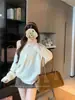 2025 Novo Estilo Estilo Preguiçoso Ombro Caído Manga Longa Tricô Feminino Outono Solto Emagrecedor Versátil Blusa Off-Shoulder