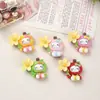 Accesorios de Resina para Manualidades de Dibujos Animados Flor de Color Sólido Gato Pegamento de Crema Pasador Funda de Teléfono Hebilla de Zapato Colgante de Llavero