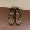Bailarinas de Terciopelo con Pedrería y Perlas Estilo Retro de Nicho 2026 Nuevos Zapatos Mary Jane de Suela Suave y Corte Bajo Zapatos Franceses de una Sola Pieza