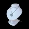 Accesorios para Exhibición de Joyería Cadena de Suéter Collar Modelo de Cuello Soporte de Exhibición Terciopelo Negro Piel Sintética Modelo de Cuello Retrato
