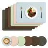 Manteles individuales tejidos de PVC simples y ecológicos, impermeables y antideslizantes, fáciles de limpiar, resistentes al calor y versátiles para usar como salvamanteles