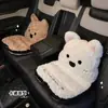 Nueva funda de asiento de coche de invierno con soporte lumbar integrado, con un diseño grueso, afelpado y lindo de gato de dibujos animados.