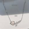Collar de Ópalo Tulipán Minsheng Lujo Ligero Cadena para Clavícula de Perlas Todo Fósforo para Mujer Colgante de Diamante Rosa de Moda