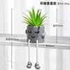 Planta en maceta de muñeca colgante estilo INS, adorno de planta artificial de cactus suculento para escritorio, decoración creativa para el hogar