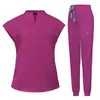 Top de Uniforme de Trabajo sin Mangas con Cuello Alto para Salón de Belleza, Consultorio Dental, Enfermera, Conjunto de Uniforme de Trabajo, Bata Quirúrgica, Personal Médico Femenino