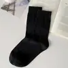 Meias Largas Brancas para Mulheres, Meias Longas de Malha Fina para Verão com Borda Enrolada, Cor Sólida Estilo Japonês, Adequadas com Sapatos Pequenos de Couro, Meias de Cano Médio Estilo Ballet