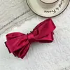 Presilha de banana grande com laço de cetim estilo coreano para mulheres, presilha de cabelo de alta qualidade para rabo de cavalo alto, acessório de cabelo elegante e versátil