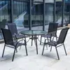 Mesa y sillas apilables para exteriores con reposabrazos, sillas con respaldo de tela a prueba de lluvia para patio, terraza de ocio para balcón, cafetería de té, casa de té