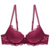 Conjunto de sujetador de encaje sexy transfronterizo europeo y americano para pechos pequeños para que parezcan más grandes, con efecto push-up, talla grande y soporte lateral para el pecho