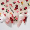 Adesivos Originais de Arte para Unhas Flor de Rosa 5D Embossados Tridimensionais Puro Desejo Frio e Elegante Rosa Adesivos DIY para Unhas Decorações Modelo Hg