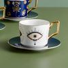 Estación independiente etiquetado transfronterizo en nombre de la taza de café de cerámica de moda ojo del diablo taza de café tendencia europea juego de platillo