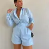 Venta caliente transfronteriza de Amazon para mujeres europeas y americanas 2024 Nuevo traje corto de moda casual con pantalones y camisa de manga larga