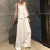 Conjunto de chaleco tridimensional de diseño y pantalones de pierna ancha, como si fueran dos piezas, Novedad Verano 2026 Elegante top pantalones adelgazantes