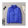 [Liquidación antitemporada] Chaqueta ligera de algodón acolchado con plumón para hombre, cuello alto corto, capucha, ultrafina, ultraligera, abrigo informal de talla grande