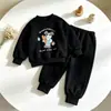 Novo Conjunto de Duas Peças de Desenho Animado Cachorrinho para Crianças 2026, Conjunto de Moletom com Gola Redonda e Calça de Moletom para Meninos Pequenos para Primavera e Outono