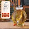 Frasco de Vino Sellado Botella Vacía Vino Medicinal de Ginseng Frasco de Vino Barril de Vino Frasco de Vino Casero Botella de Vidrio para Vino Casero Hogar