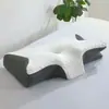 Almofada Borboleta em Forma de Chifre, Travesseiro de Pescoço, Travesseiro de Memória de Reação Lenta em Espuma de Memória, Travesseiro para Dormir de Lado, Travesseiro de Pescoço de Reação Lenta