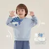 [7A Antibacteriano] Conjunto de Blusa Redonda com Estampa Divertida e Calça para Meninos - Conjunto de Duas Peças para Bebês - Outono Inicial