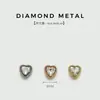 Botón de metal con forma de corazón y pedrería de 8 mm para camisas, botón con forma de corazón para cárdigans de punto, faldas, accesorios para tops de gasa y seda