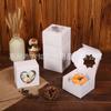 Caja de papel para cupcakes con agujero redondo de grano único transfronterizo, caja transparente para muffins, macarrones, tartas de huevo, caja para postres franceses occidentales