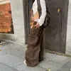 Pantalones cargo de pierna ancha para mujer, color Naranja Juvenil # Azul Francia, con bolsillo tridimensional con cremallera, holgados, adelgazantes, únicos, versátiles, de longitud hasta el suelo