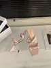 Sandalias de tacón alto tipo stiletto color rosa Chuyuji, chanclas elegantes de una tira para mujer, adecuadas para usar en exteriores en el verano de 2026, para combinar con faldas