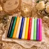 Caixa com 12 Velas, Velas Coloridas de Haste Longa para Iluminação Doméstica, Velas Cilíndricas, Velas de Cores Misturadas para Aniversário, Casamento Romântico