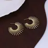 Brincos de Girassol em Forma de C Estilo Europeu e Americano para Mulheres, Únicos e de Nicho, Versáteis, de Alta Qualidade, Simples, Brincos de Agulha de Prata Estilo Instagram