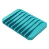 Caja de Jabón de Silicona Creativa Auto-Drenante Soporte para Jabonera de Baño Esterilla Drenante de Jabón Portátil Sin Perforaciones