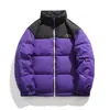 Nuevo abrigo de invierno para hombre estilo coreano, color de contraste, cuello alto, engrosado, cálido, 90% plumón de pato blanco, abrigo de moda versátil para pareja