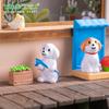 Micro Paisagem Desenho Animado Criativo Leitura e Rega de Flores Cachorro Boneca Casa de Boneca DIY Decoração Acessórios Mini Pequenos Enfeites