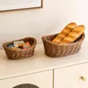 Cesta de frutas de imitación de ratán cesta de frutas de ratán cesta de almacenamiento de snacks para supermercado marco de exhibición de frutas y verduras de plástico tejido