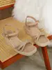 Nuevas Sandalias de Cuña de Moda Estilo Hada Coreano Verano 2026 con Tira Única y Tacón Alto para Mujer