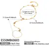 Cadena de dedos con incrustaciones de circonita cúbica, pulsera de cadena de cuentas, moda chic europea y americana, joyería de mano de acero inoxidable 18k de lujo ligero