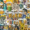 50 Peças de Adesivos Graffiti de Cerveja Personalizados Transfronteiriços Adesivos para Caderno de DIY Desktop Copo de Água Mala Adesivos Atacado