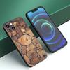 Adecuado para Iphone15 Carcasa Blanda Esmerilada Negra Impresa Pintada con Veta de Madera