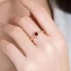 Celebridad de Internet Venta en Vivo Anillo Seiko con Incrustaciones de Imitación Rubí Natural para Mujer Abierto Ajustable Retro Elegante Exquisito