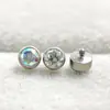 Aleación de Titanio ASTMF-136 Set Cilíndrico Aretes de Zirconia Cuerpo de Titanio G23 Joyería para Perforaciones Labret Stud Stud de Lengua Accesorios