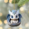Colgante Navideño Acrílico con Patrón de Dragón Lindo Transfronterizo Decoraciones para Árbol de Navidad Hogar Coche Interior Navidad