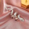 Anillo Cao Shi comparable al de comercio exterior largo fresco atractivo para hombres con patrón de serpiente estilo punk metal animal anillo abierto exagerado