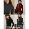 Camiseta de punto de lana fina con cuello alto medio, ajustada, sin costuras, de alta recuperación, 48 unidades, lavable a máquina, German Yangtze, para mujer en otoño e invierno