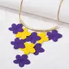 Collar Choker Exagerado de Plumeria Pintado a Spray Tridimensional de Moda Transfronteriza para Mujer, Accesorio Diario