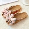Nuevas Pantuflas de Verano de Hierba de Ratán con Lazo de Lino para Mujer en Casa y Parejas, Antideslizantes, Transpirables, Suela Silenciosa para Interiores