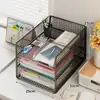 Suporte de Metal para Arquivos Mesa de Escritório Prateleira de Armazenamento Multicamadas Pasta de Arquivos Cesta de Arquivos Prateleira de Armazenamento em Camadas Prateleira de Exibição