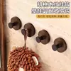 Gancho con Ventosa con Perilla de Grano de Madera de Nogal Gancho Adhesivo de Gran Capacidad de Carga Baño Cocina Gancho de Almacenamiento Sin Perforaciones