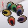 Pegatinas de Tela Bordadas de Plumas de Pavo Real Parche Bordado para Ropa de Espectáculo Pegatinas de Tela con Ojos de Pavo Real Pegatinas Decorativas de Pavo Real de Moda