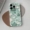 Capa de celular de corte de papel tridimensional verde menta estilo floresta fresca para iPhone 18 capa completa 17 Pro capa protetora com furo de precisão