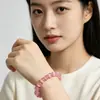 Pulseira Olho de Gato Azul Celeste Zhou Lianfa Pulseira de Contas Redondas Sorte Mulheres Homens Fresca Simples Verão Joias de Cristal